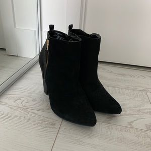 Steve Madden Black Suede and Leather Booties